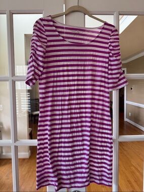 Lilly Pulitzer Pink and White Striped Scoopneck Dress